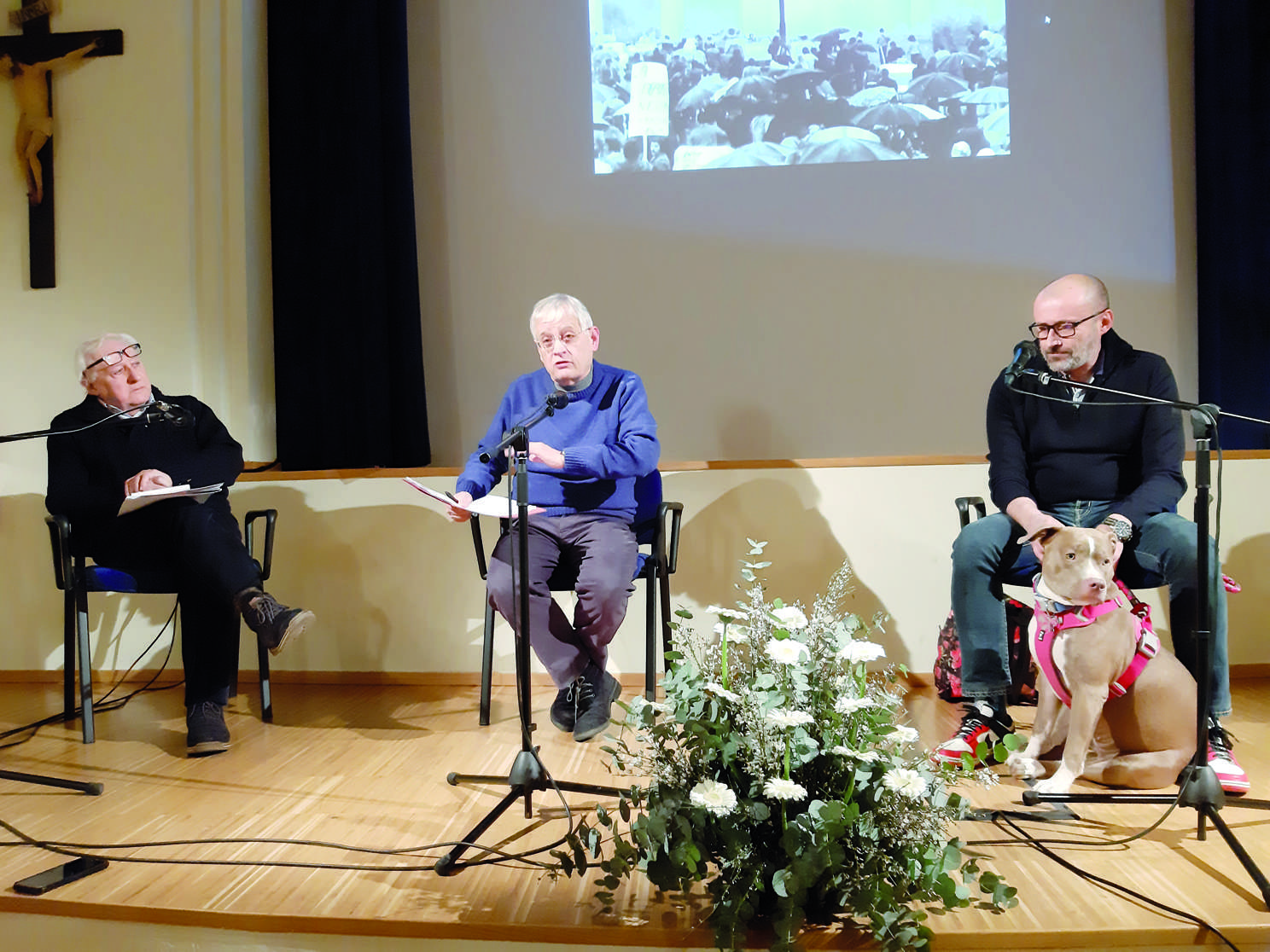 Da sx Manlio Milani, Rolando Anni e Giorgio Bazzega